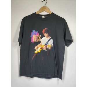 Vintage 1989 Jeff Beck Guitar Shop World Tour T-Shirt XL Sportswear Black 89/90